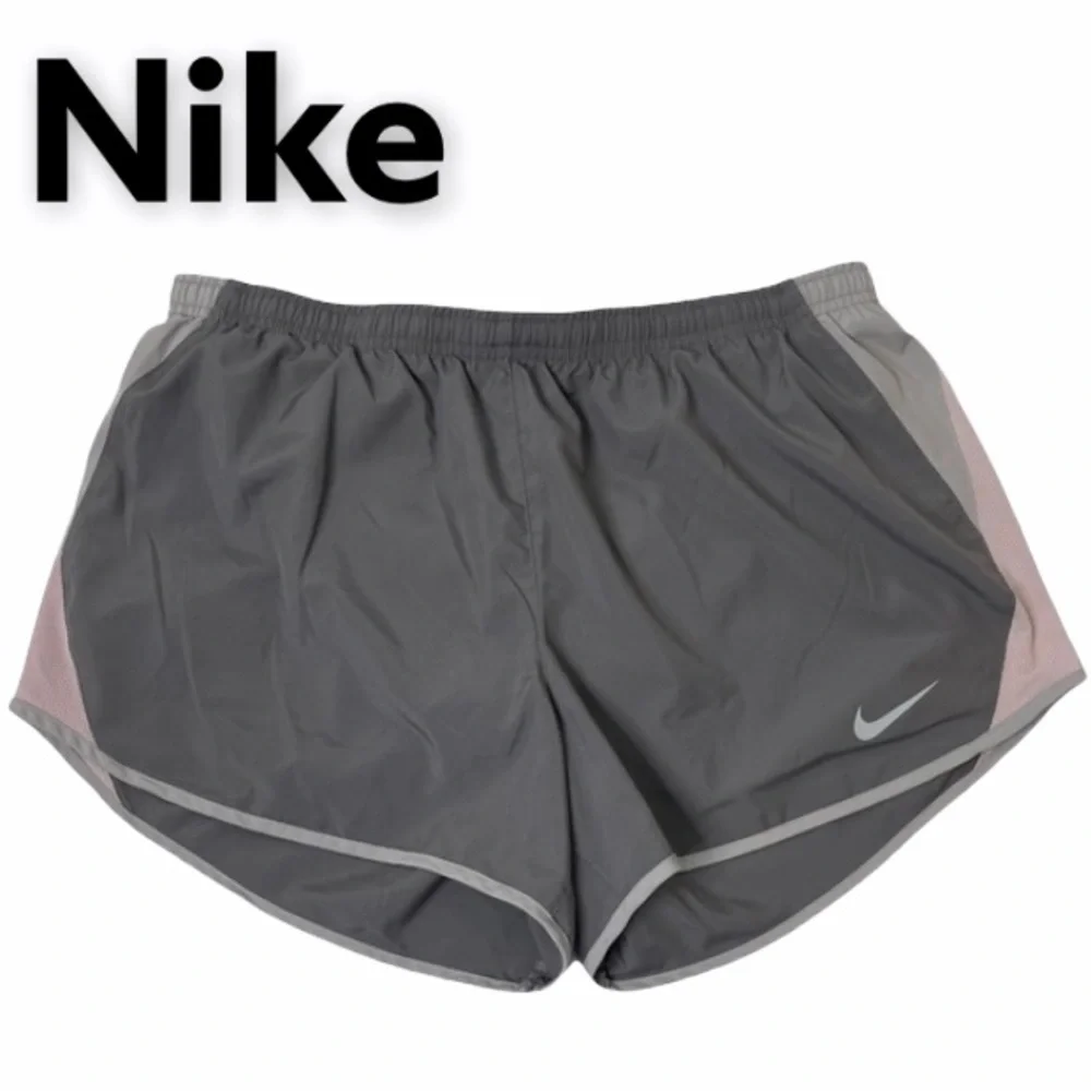 Nike Athletic Shorts Grey Pink White Mauve Sports Gym Running Shorts Size Large